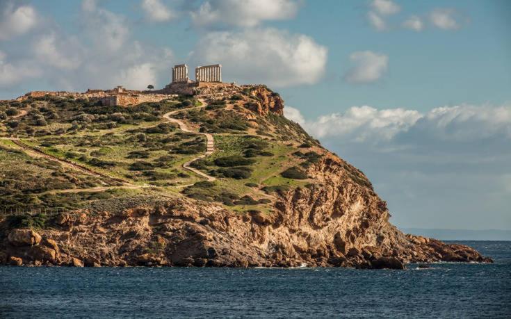 Blue & White Maisonette Over The Sea Near Sounio Суніон Екстер'єр фото